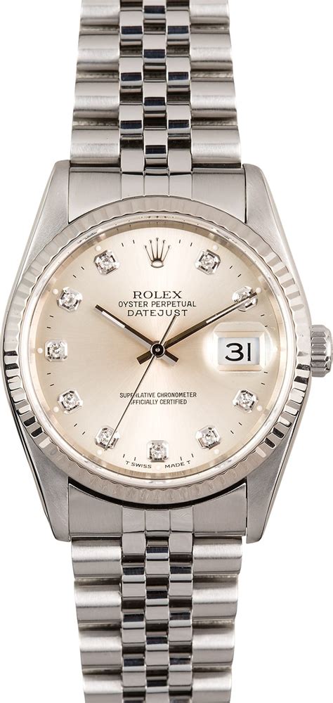 rolex 16234 silver dial|pre owned rolex datejust 16233.